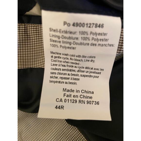 Lauren Ralph Lauren Men's 44R Raincoat Stanza Cream Brown Houndstooth NEW - Picture 10 of 11